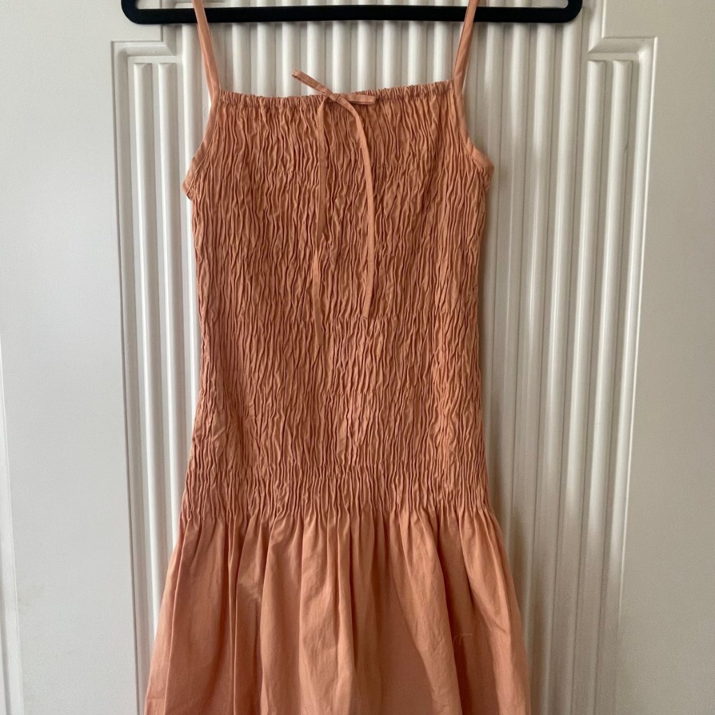 Bnwt Solid & Striped Smocked Poplin Dress